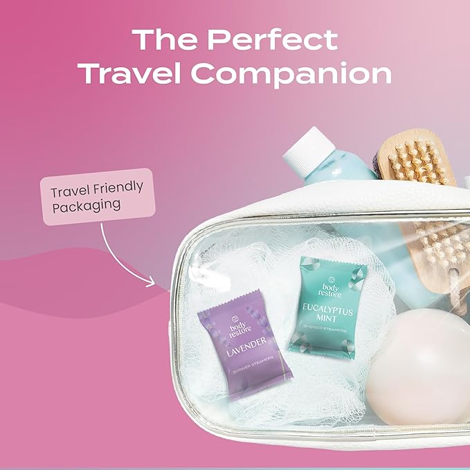 Body Restore Shower Steamers Aromatherapy 15 Pack - Boo Basket Stuffers for Women, Christmas Stocking Stuffers, Birthday Gifts, White Elephant, Relaxation, Self Care - Rose