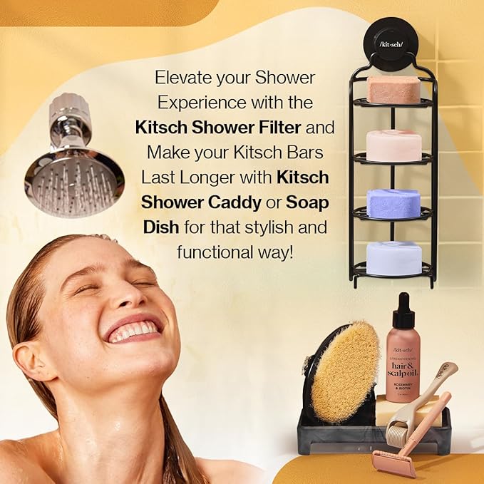 Kitsch Coconut Oil Shampoo Bar - Hydrate & Soften Dry Damaged Hair - Deep Moisturizing Curly Hair Shampoo - Safe Shampoo for Color Treated Hair - Silicone, Paraben & Sulfate Free - 3.2 oz