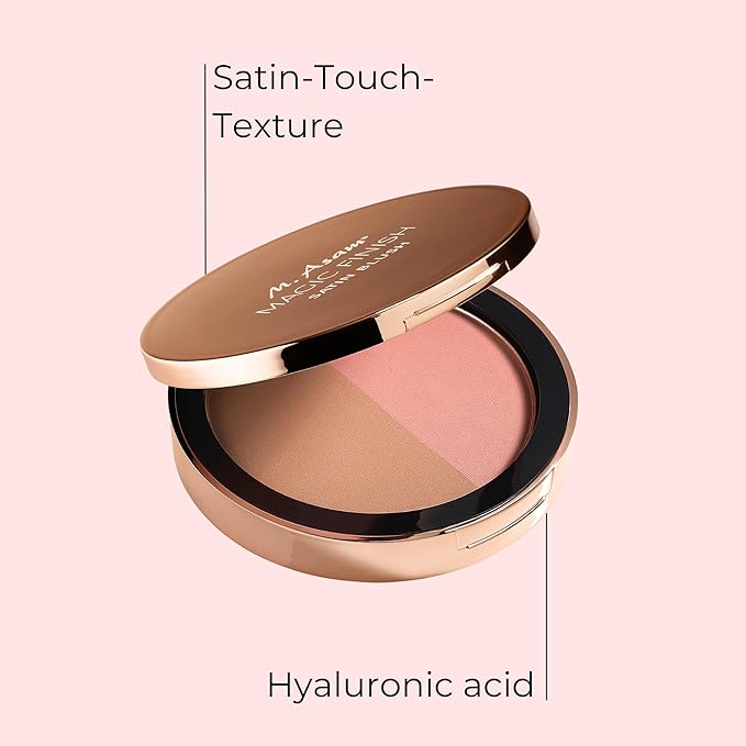 M. Asam Magic Finish Satin Blush Dark Honey & Nude Flush (0.14 Oz) – Make-Up Powder Blush For A Fresh & Radiant Look With Hyaluronic Acid & Ultra-Fine Color Pigments For Fuller Looking Cheeks