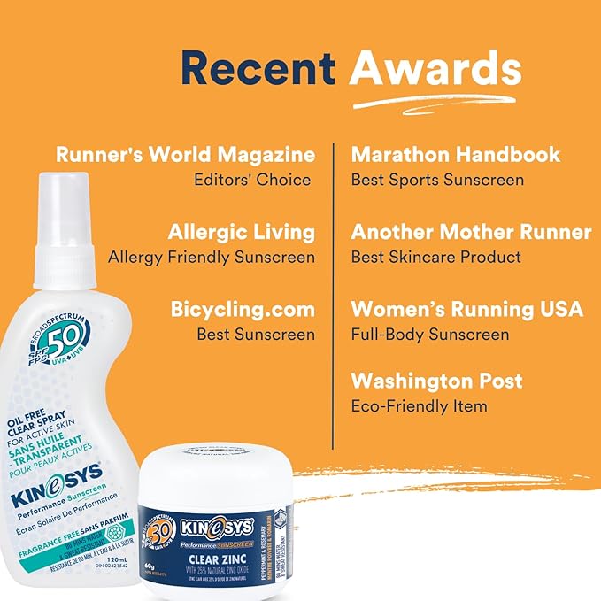 KINeSYS Lightly Mango Scented Clear Spray Sunscreen, SPF 30, Hypoallergenic, Broad Spectrum UVA/UVB protection for Face & Body; Alcohol, PABA & Oxybenzone FREE, Vegan, 170+ Sprays, 1 fl oz (Pack of 2)