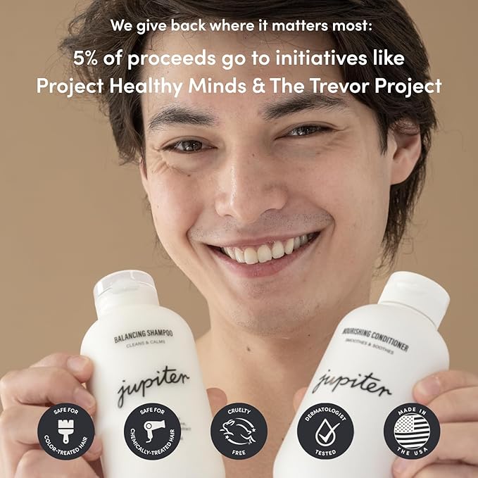 Jupiter Oil Control Exfoliation Set, Anti-Dandruff Shampoo, Conditioner, Restoring Serum, Purifying Mask, & Daily Scalp Essential, Physician-Formulated for Flaky, Itchy, Oily, & Dry Scalp