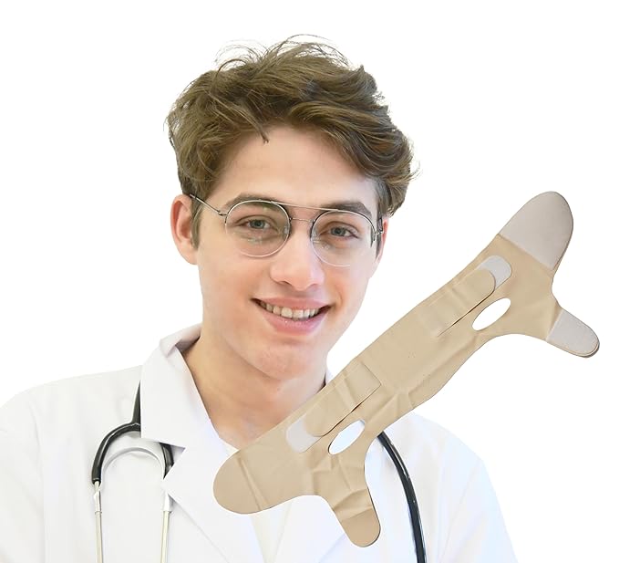 V Line Lifting Mask Chin Strap for Sleeping, Face Lifting Strap, Chin Strap, V Line Mask, Jawline Shaper, Jaw Strap, Double Chin Reducer,Face Lift Tape & Snoring Solution (Beige)