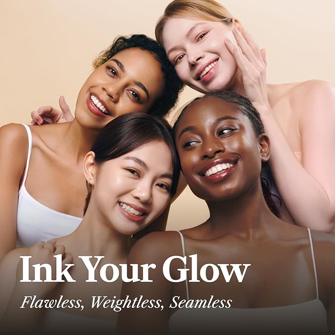 THE FACE SHOP Ink Lasting Liquid Foundation, Full Coverage, 72‑Hour Wear Semi‑Matte Finish, Makeup with Bakuchiol, W510 Hazelnut, 0.84 Fl. Oz.