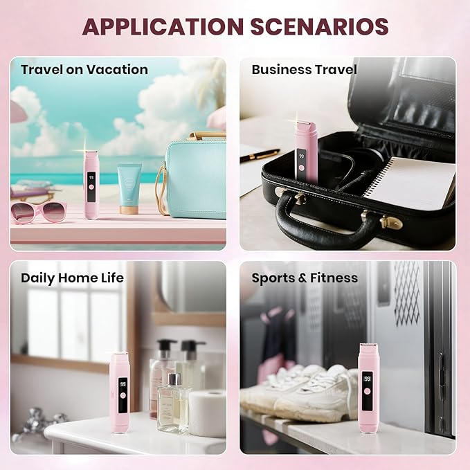 Bikini Trimmer for Women,IPX7 Waterproof Painless Electric Razors for Trip,Portable&Easy Cleaning Lady Underarm Pubic Leg Arm Body Face,Electric Shaver for Travel&Shower Use,Gifts for Women,Pink