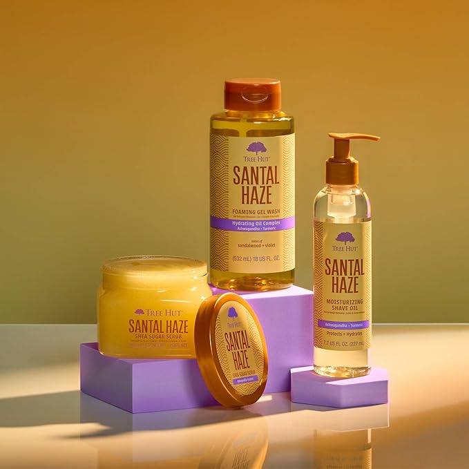 Tree Hut Santal Haze Shea Sugar Scrub | Exfoliating Body Scrub Removes Dead, Dry Skin for a Soft & Hydrated Feel | Nourishing Essential Body Care | 18 fl oz.