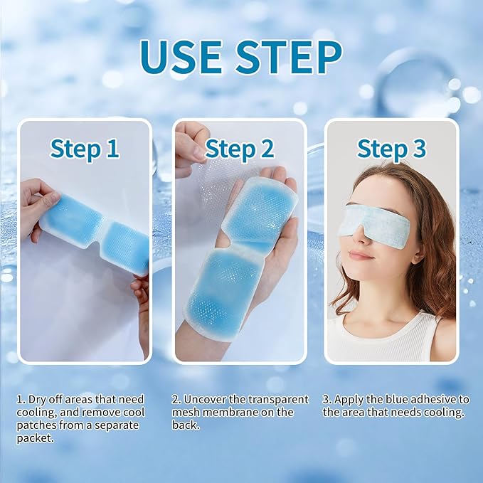 Disposable Instant Cooling Gel Eye Masks, Soothing Relief for Tired Eyes & Cooling Sensation, Eye Patches for Puffy Eyes,30 Packs
