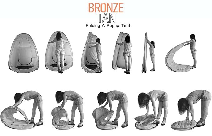 Bronze Tan Spray Tan Tent Pop Up for Spray Tan Professional - Waterproof Spray Tan Booth with FREE Portable Spray Tent Carrying Case - Self Tanning Booth - Black