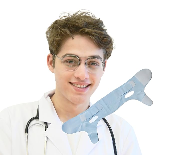 V Line Lifting Mask Chin Strap for Sleeping, Face Lifting Strap, Chin Strap, V Line Mask, Jawline Shaper, Jaw Strap, Double Chin Reducer,Face Lift Tape & Snoring Solution (Blue)