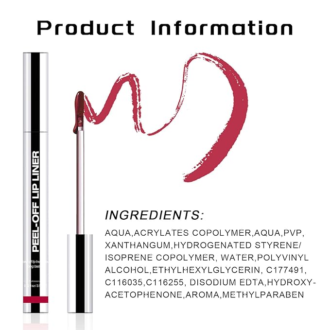 Peel Off Lip Liner Stain - Long Lasting Natural Lip Stain Transfer-proof Lip Liner, Moisturizing Waterproof Lip Gloss Stain, Highly Pigmented Color for All Skin, Ideal Gifts for Women (Nude Pink)