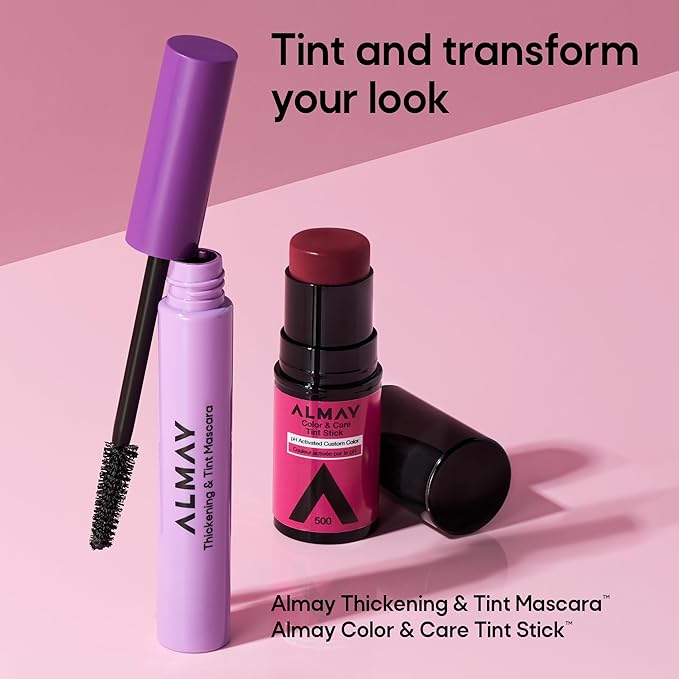 Almay Lip and Cheek Tint, Color & Care Tint Stick, Multi-Use Moisturizing Blush and Lip Color, Dewy Finish, 300 Rose Flush, 0.25 oz