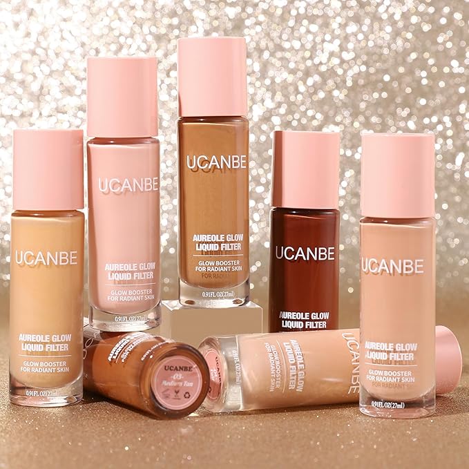UCANBE Halo Glow Liquid Filter, Face Complexion Booster For Radiant Skin All Day Longwear, Soft-Focus Look Sodium Hyaluronate Vegan & Cruelty-Free - 0.91OZ Rose Glow