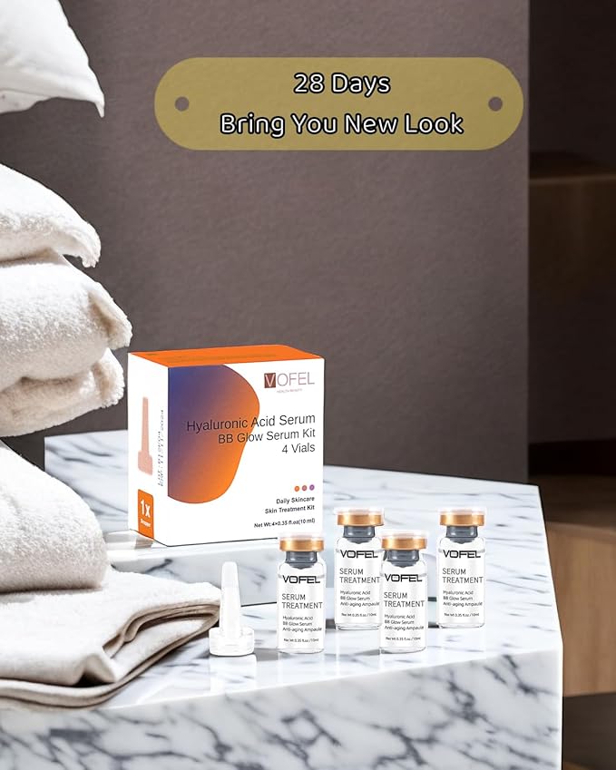 Hyaluronic Acid Serum for Microneedling Serum Ampoules for Face BB Glow Starter Kit 0.35 oz 4 Vials
