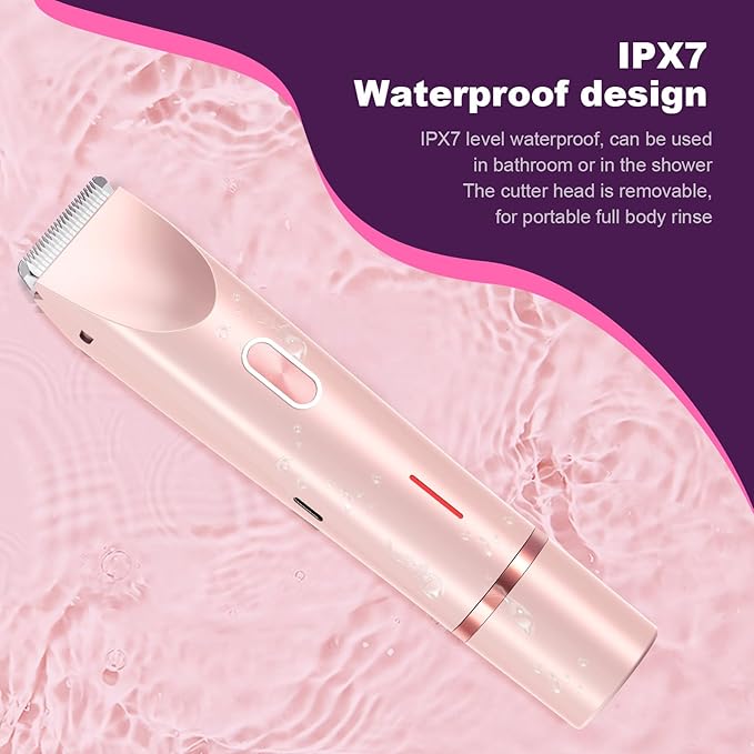 2025 New Bikini Trimmer for Women,Dermave Bikini Shaver,2-in-1 Electric Razors for Women(Pink)