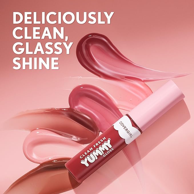 COVERGIRL Clean Fresh Yummy Gloss Daylight Collection, Hydrating, Glossy Shine, Vegan Formula, Moonlight Eclipse 60, 0.33oz
