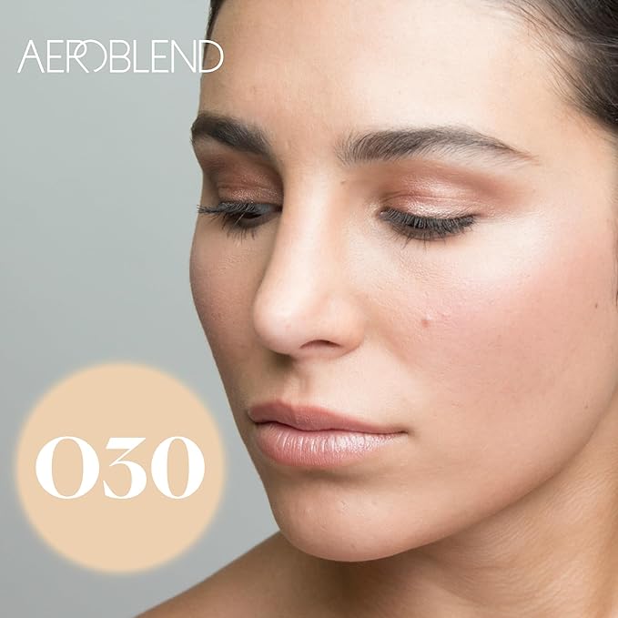 AEROBLEND Airbrush Foundation Makeup (O30) Professional, Water-Based, Buildable, Long-wearing, For all skin types, 1 oz
