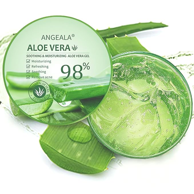 Organic Aloe Vera Gel for Face & Body Made within 12 Hours of Harvest, 98% Pure Aloe Vera Gel for Skin, Scalp, & Hair, Soothing Aloe Face Moisturizer,Multipurpose Skin Care(10oz)