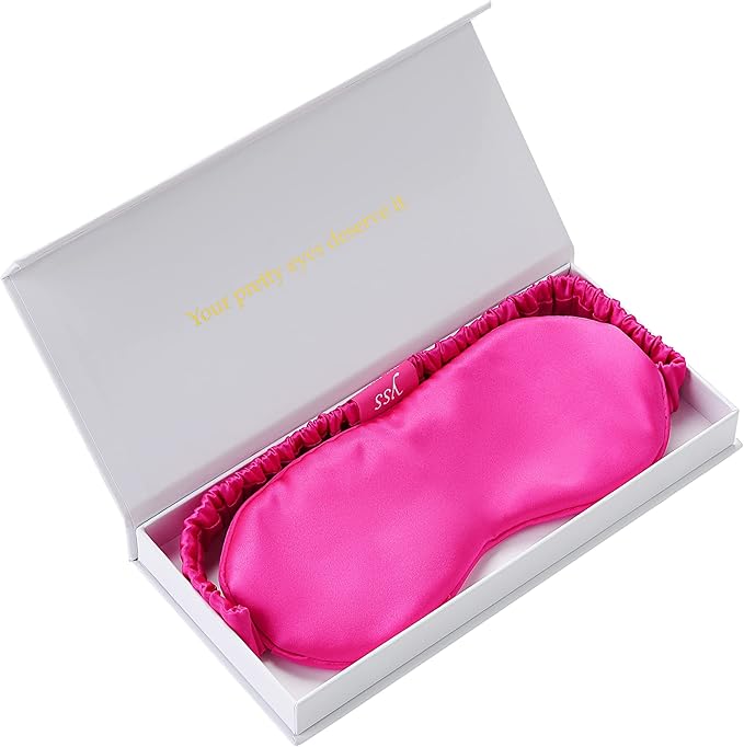 Silk Sleep Mask Light Blocking Luxury 100% Mulberry 19mm Silk Eye Mask Eye Cover Blindfold Ultra Soft Light & Comfy Anti Aging Skin Care with Travel Bag Gift Package