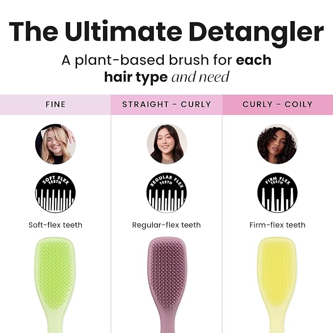 Tangle Teezer Plant-Based Ultimate Detangler Brush, Dry & Wet Hair Brush, Eliminates Knots & Reduces Breakage for All Hair Types, Earthy Purple