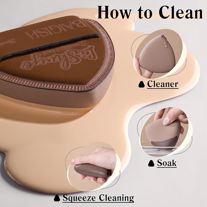 Makeup Sponge Set For Foundation Concealer, Triangle Powder Puff Soft Sponges Blender, Latex Free Blender Sponge For Liquid, Cream, and Powder Seamless & Flawless Makeup (Maillard 2 Set)