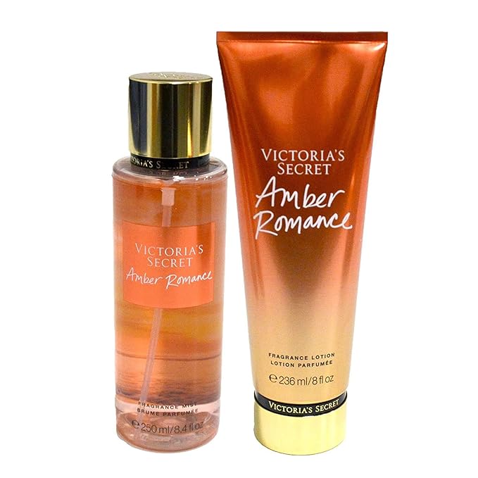 Victoria's Secret Amber Romance Set: Fragrance Body Mist & All-Skin Lotion