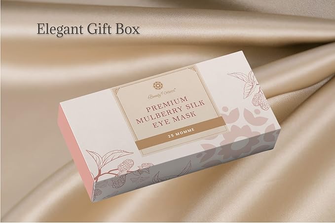 Premium 25 Momme Mulberry Silk Eye Mask for Sleeping (Champagne)