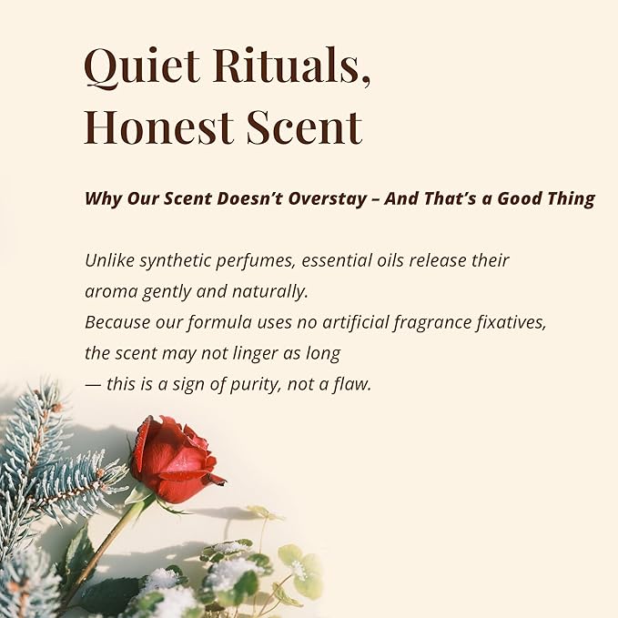 Rose & Fir Botanical Lotion – Lightweight Hydrating Lotion for Body & Massage, Forest Rose & Evergreen Aroma, Gentle Warming Care for Winter Self-Care & Holiday Gifting, 3.4 fl oz / 100 ml