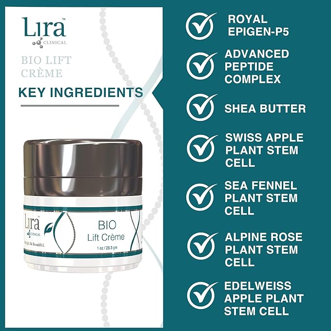 Lira Clinical BIO Lift Creme - Anti Aging & Anti Wrinkle Moisturizer for Women & Men - Lifting, Firming, & Hydrating Face Cream - 1 Fl Oz