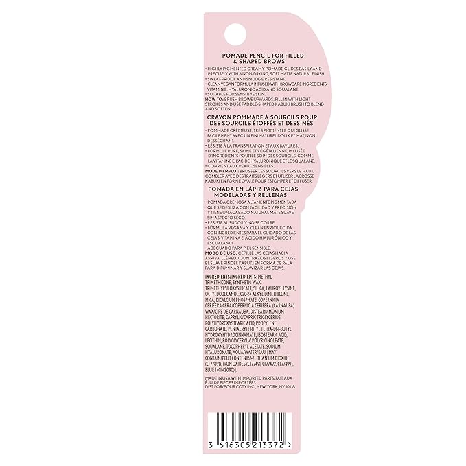 Covergirl Clean Fresh Brow Nano, 600 Dark Brown, Eyebrow Pencil, Ultra-Precise Tip, Waterproof, Transfer-Resistant, Built-In Spoolie, Vegan Formula, 0.001oz