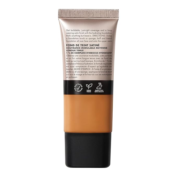 e.l.f. Soft Glam Foundation, Medium Coverage, Long-Lasting & Buildable Foundation For A Smooth, Satin Finish, Vegan & Cruelty-Free, 45 Tan Warm