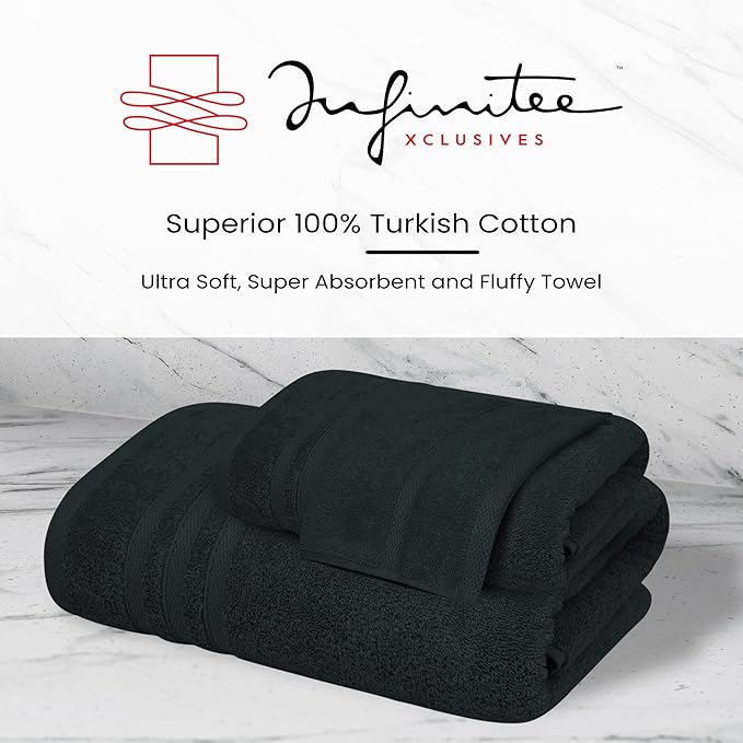 Infinitee xclusives black hand towels