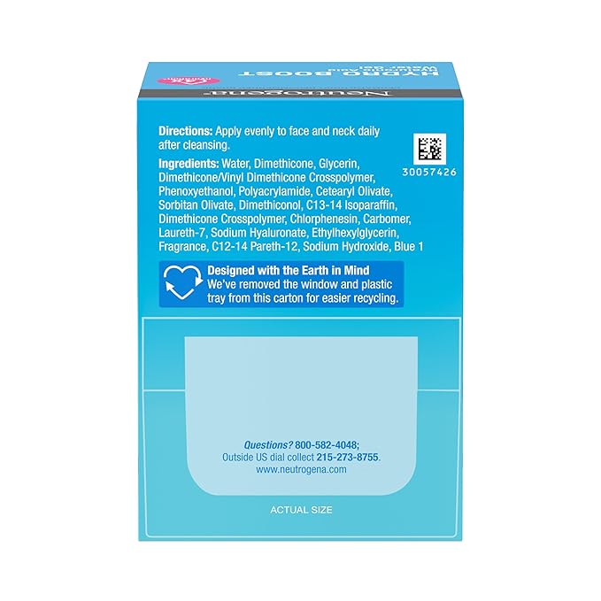 Neutrogena Hydro Boost Water Gel with Signature Fragrance, Hyaluronic Acid Face Moisturizer for Normal to Oily Skin, Delivers Hydration for Refreshed, Dewy Skin, 1.7 fl. oz