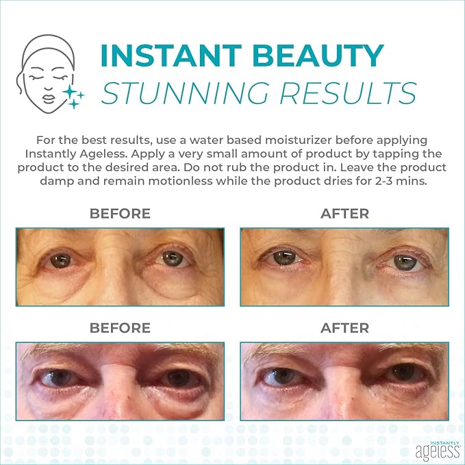 Instantly Ageless Facelift - Instant Eye Bag Remover Puffiness - 10 Vials - Instant Under Eye Bags Remover - Wrinkle Tightener - Instant Wrinkle Remover for Face Instant Lift