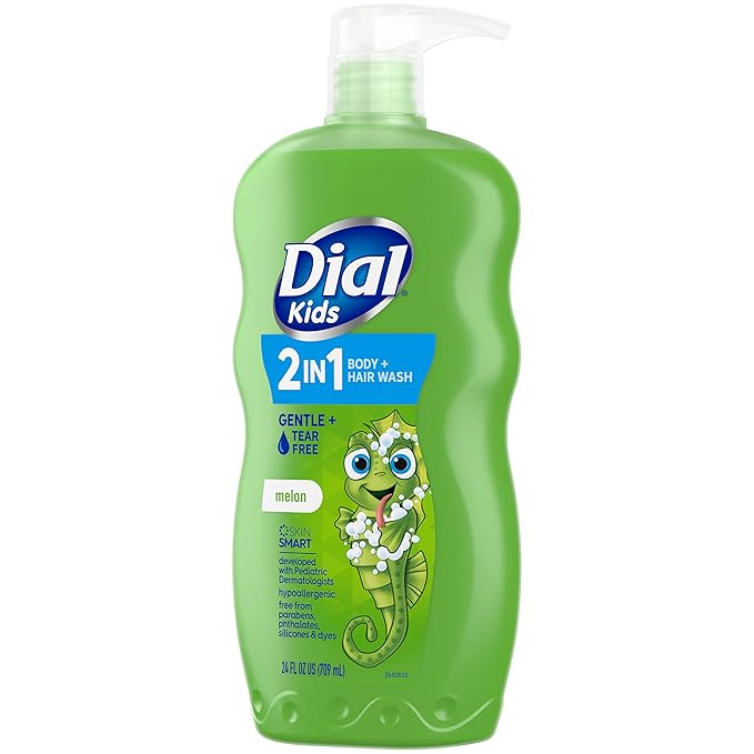 Dial Kids 2-in-1 Body+Hair Wash, Melon Scent, 24 fl oz (Pack of 4)