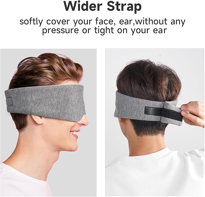 Umisleep Utral-Comfortable & Soft Sleep Mask, Light Blocking Modal Cotton Eye Mask for Sleeping, Adjustable Blindfold for Side Sleepers, Breathable Eye Covers with Wide Band for Women & Men (Grey)