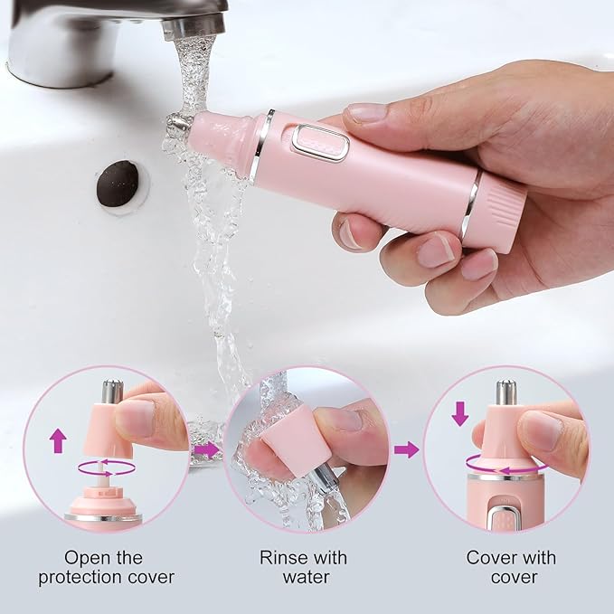 AREYZIN Nose Hair Trimmer for Women & Eyebrow Trimmer-2024 Professional Painless Ear and Nose Trimmer Nasal Hair Clipper, Powerful Motor, Easy to Clean, Dual Edge Blades