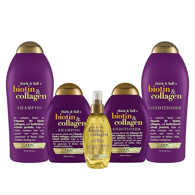 OGX Thick & Full Biotin & Collagen Weightless Oil Mist, 4 Fl Oz, 2 Pack