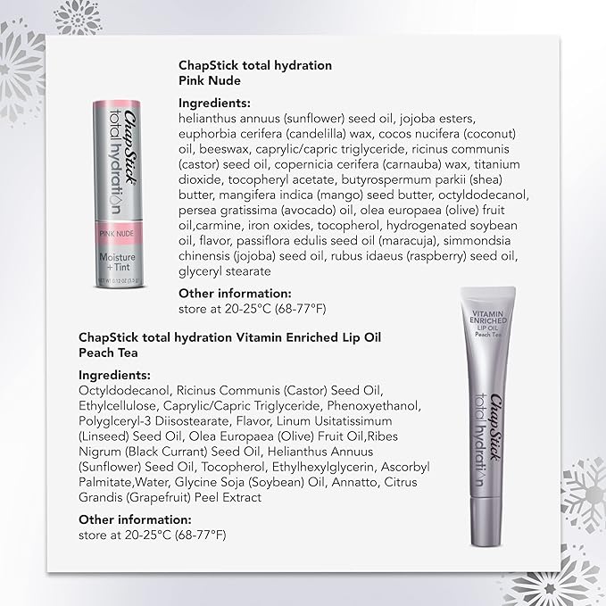 ChapStick Total Hydration Lip Kit Gift Set, Lip Moisturizer, Lip Scrub and Lip Balm Set - 4 Count