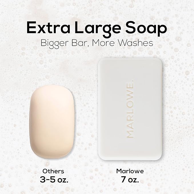 MARLOWE. No. 105 Bar Soap for Men 7 oz (12 Bars) Moisturizing Body Soap, Nourishing & Refreshing with Natural Extracts, Shea Butter, Olive Oil & Green Tea Extracts, Original Sage & Fir Scent