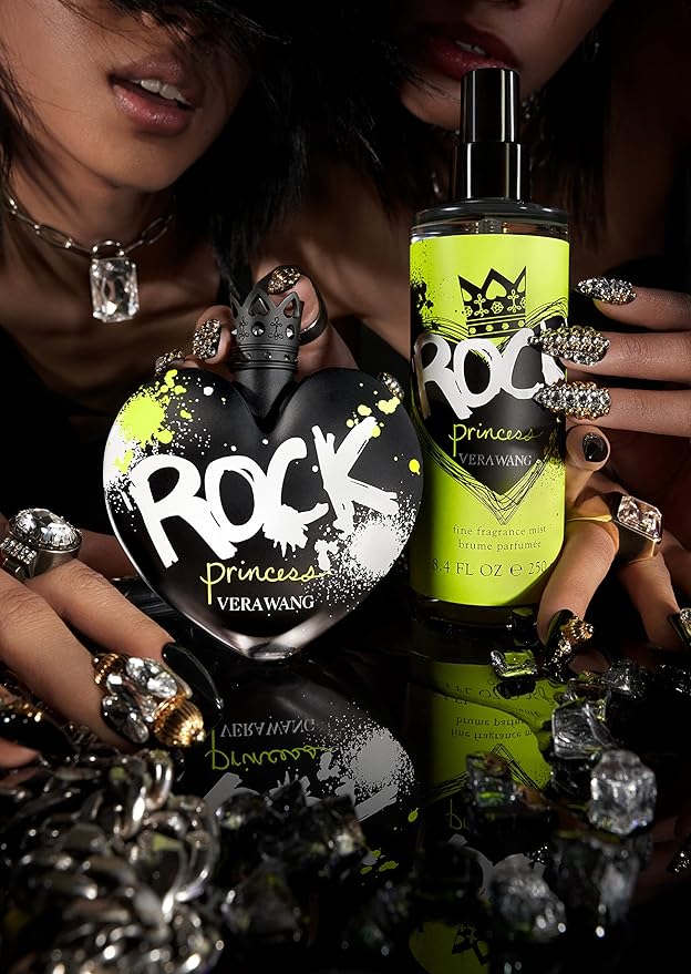 Vera Wang Rock Princess Body Mist 8 fl oz (Pack of 1), Notes of Peach, Jasmine, and Vanilla, Women's Fragrance, Long Lasting, Everyday Fragrance