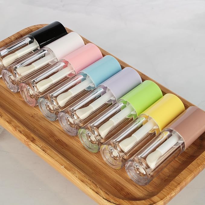 COSIDEA 14pcs Empty 6ml big doe foot wand Chunky lip gloss tubes for DIY lipgloss,Pink round lipgloss containers tubes with thick wand (Yellow)