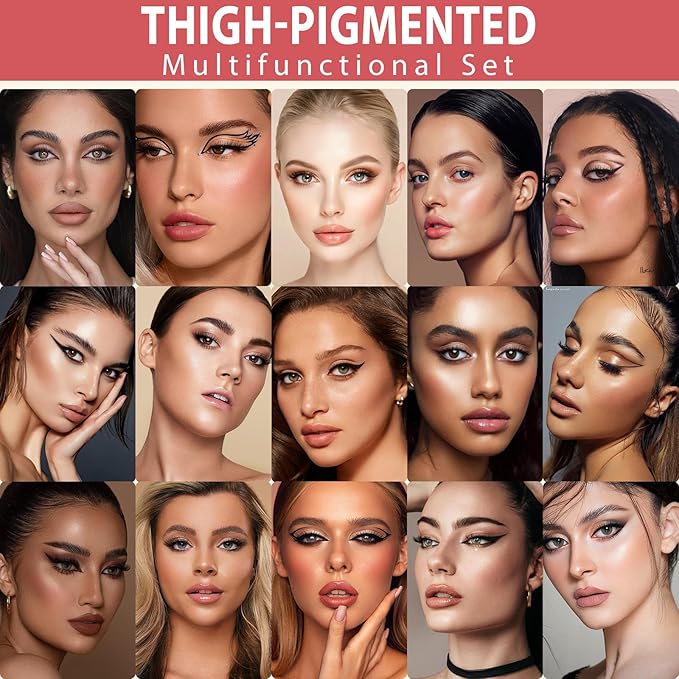 Eyebrow Pencil Kit, with Microblading Eyebrow Pen, Eyebrow Gel, Eyeliner, Eyebrow Brush, Eyebrow Pencils for Women, Waterproof, Smudge Proof, Long Lasting Makeup Formula - Blonde