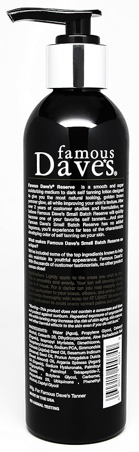 Dave’s Self Tanner Natural Light/Medium Sunless Tanning Anti-Aging Lotion. All Skin Types