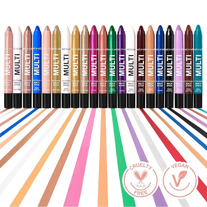 wet n wild Color Icon Cream Eyeliner Eyeshadow Multi-Stick, Moisturizing, Nourishing Velvety Cream-to-Powder Buildable & Blendable Formula, Cruelty-Free & Vegan - Born To Flirt