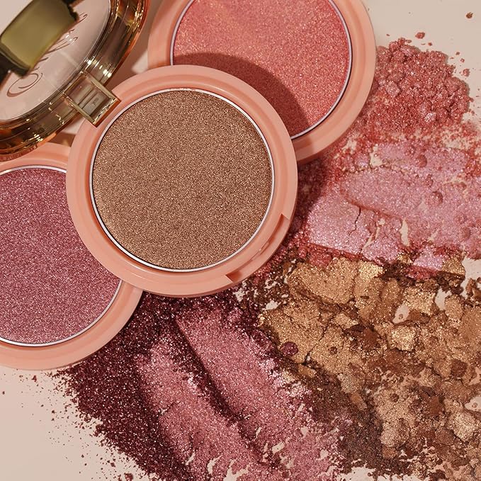 Oulac Shimmer Blush Makeup| 2 in 1 Powdery Blush & Highlighter| Pigmented&Blendable | Shape & Highlight Face| Vegan & Cruelty-Free| 4.8g F02 Love Potion