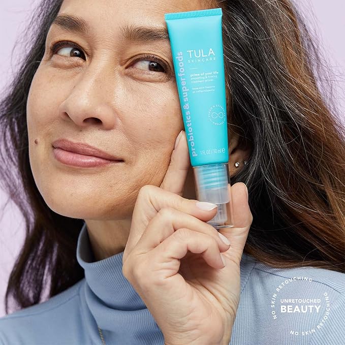 TULA Skin Care Prime of Your Life Smoothing & Firming Treatment Primer - Skincare-first treatment primer that delivers a plumped up, radiant soft focus finish, 1 fl. oz.