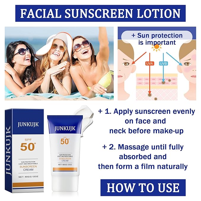 Face Sunscreen SPF 50+ PA+++,No Sticky Tinted Sunscreen for Face,Lightweight Long Lasting Travel Size Sunscreen Cream,Waterproof Face Moisturizer Hydrating Facial Sunscreen Lotion for Women Men