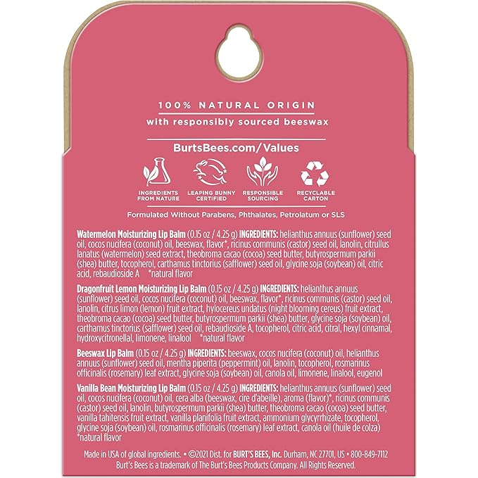 Burt's Bees Lip Balm, Moisturizing Lip