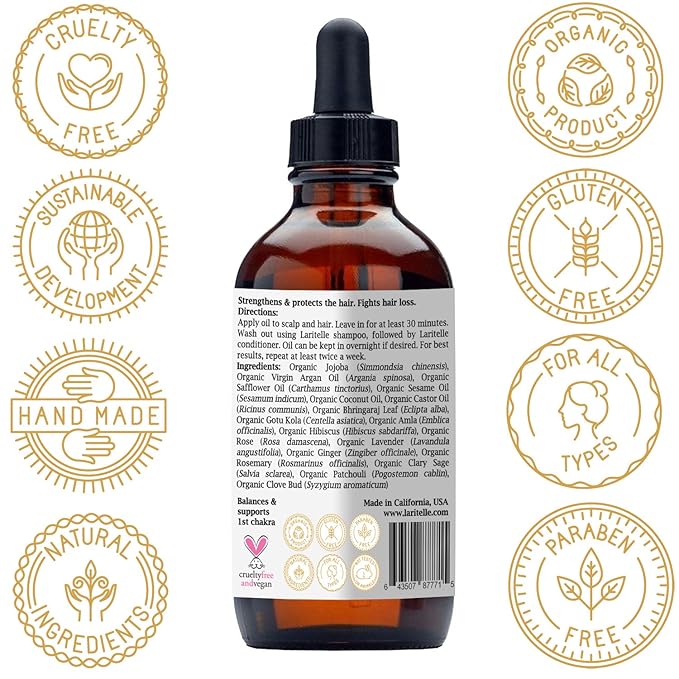 Organic Hair Loss Treatment for Men and Women | Fortifying, Strengthening and Follicle Rejuvenating | Stops Hair Shedding, Promotes New Hair Growth | GMO-free. Vegan | 4 oz