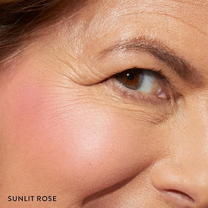 LAURA GELLER NEW YORK Baked Blush-n-Brighten Marbleized Blush + Angled Brush (07 Sunlit Rose, 47mm)