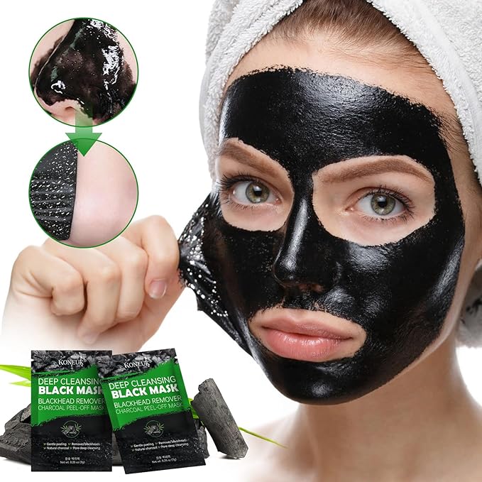 36 Pack Blackhead Remover Mask Kit, Deep Cleansing for Face and Nose, Charcoal Peel Off Black Face Mask with a Brush for Skincare, Blackhead Pore Acne Dirts Remover for Men and Women